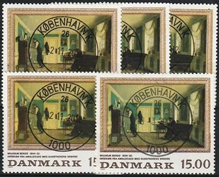 FRIMÆRKER DANMARK | 1994 - AFA 1082 - Maleriserie 7 - 15,00 Kr. flerfarvet x 5 stk. - Pragt Stemplet 